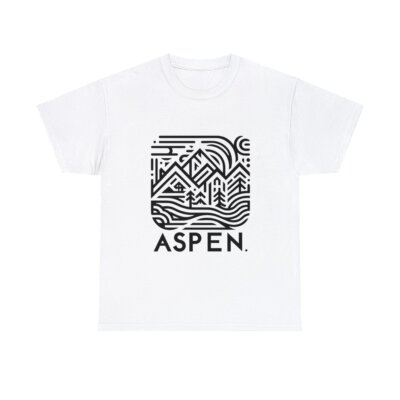 Adult T Shirt Cotton Graphic Tee Aspen Colorado Ski Snowboard Mountain Winter