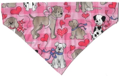 Small Dog/Cat  Scarf/ Bandana/Valentine's Day/Dogs on pink print !!!!!