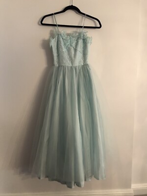 Candi Jones Vintage Ice Blue Satin/Lace/Tulle Prom Dress, Size 3 | eBay Candi Jones Vintage Ice Blue Satin/Lace/Tulle Prom Dress, Size 3 | eBay
