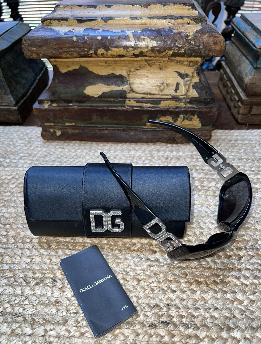 Dolce & Gabbana BLACK and SILVER Rhinestone Sunglasses DG Dolce & Gabbana BLACK and SILVER Rhinestone Sunglasses DG