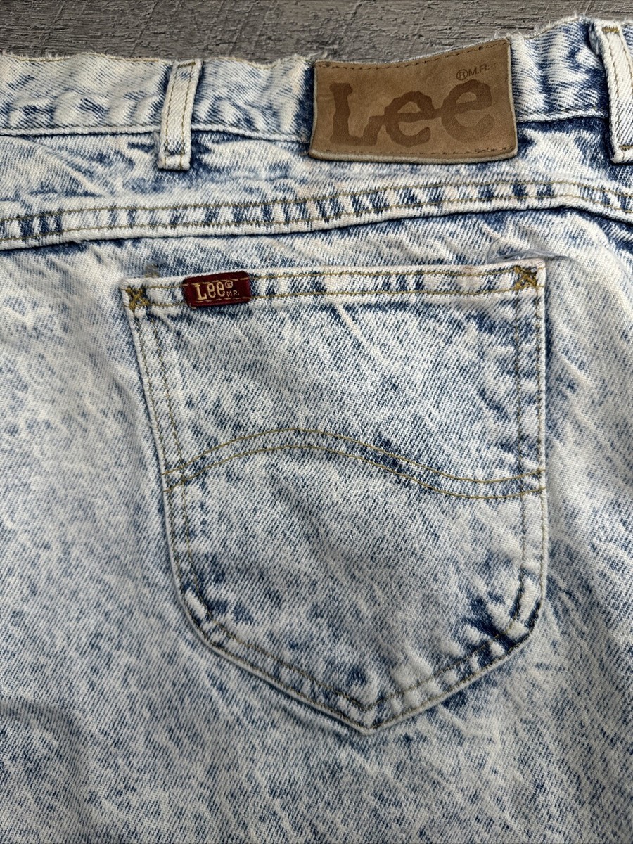 Vintage Lee Rider Stone Acid Wash Jeans Mens 46x31 Denim Baggy