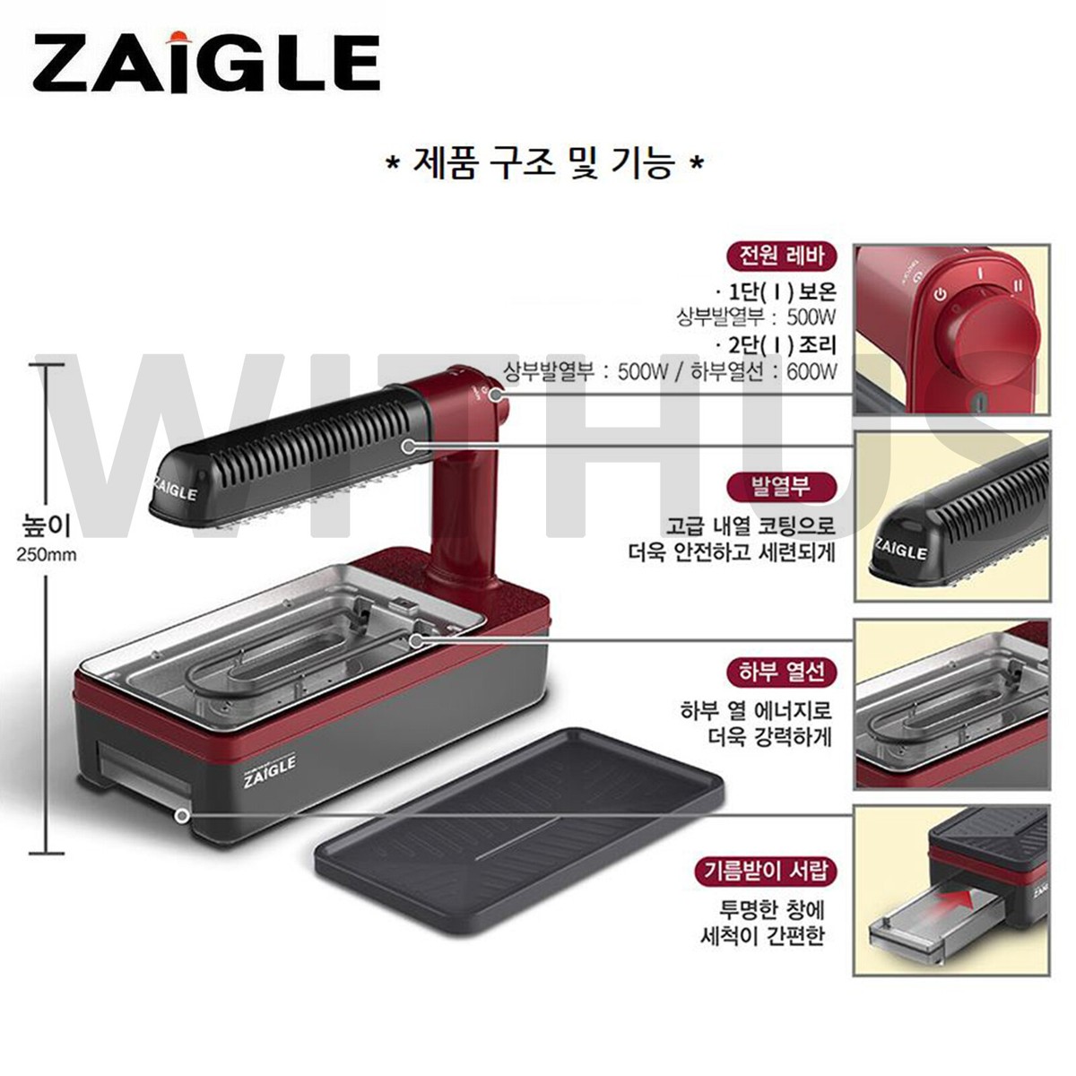 ZAIGLE Party Infrared Electric Grill Smokeless Grill BBQ Party