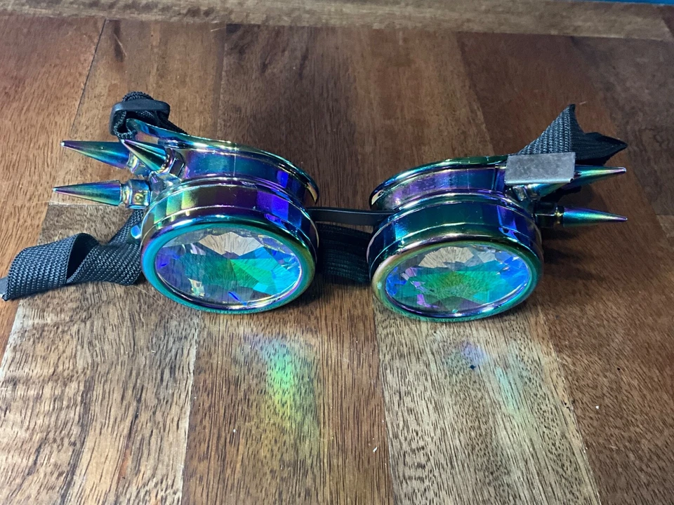 Steampunk Goggles Rainbow Kaleidoscope Horror Cosplay Clubwear Party Glasses - Image 2 of 4
