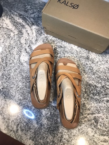 kalso earth shoes 10 womans Dalyla leather cognac brown sandal NIB new in box - Picture 18 of 19