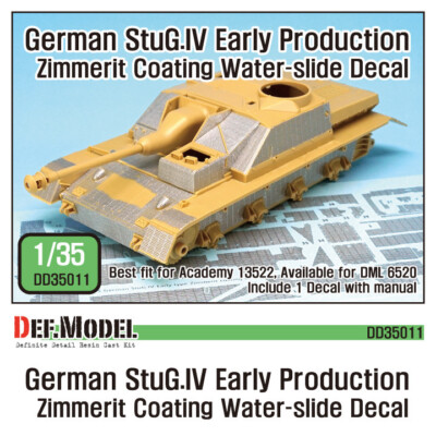 DEF.MODEL DD35011, StuG.IV Zimmerit Decal Set, 1:35