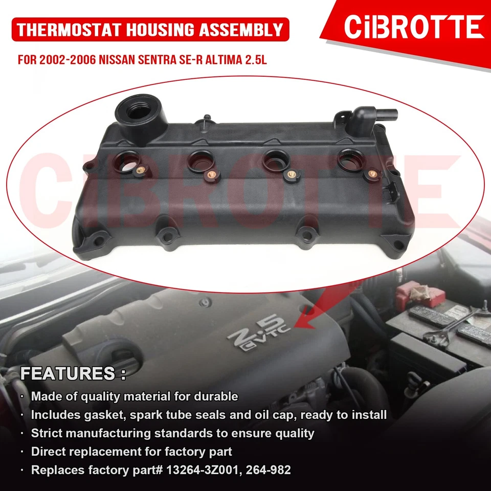 Cubierta de válvula apta para Nissan Sentra SE-R Altima 2002-2006 2,5 L con junta + pernos👍 Foto 2 de 4