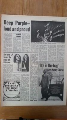 DEEP LILA ''''laut und stolz'''' 1970 UK ARTIKEL / Clipping