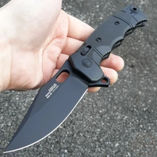 SOG Seal XR Folding Knife 3.9" S35VN Steel Clip Point Blade Black FRN Handle