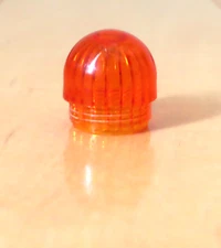 VTG Hot Rod Dashboard Indicator Light Lens ORANGE FLUTED (16 x 16mm)