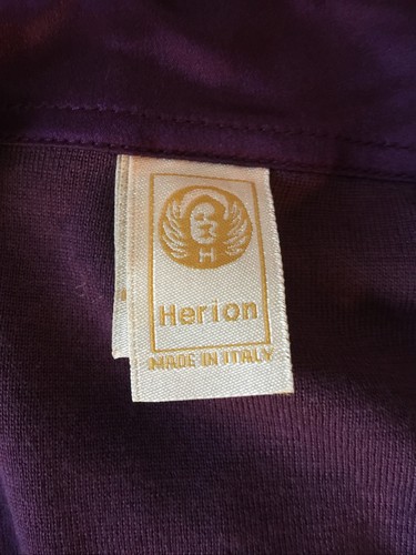 Herion Italy NWOT Silk Knit Top Sz 44 Purple 95% Silk 5% Spandex Orig. $379. - Picture 5 of 6