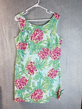 Lilly Pulitzer Girls Little Lilly Classic Shift Dress Pink Green Pineapple Sz 12