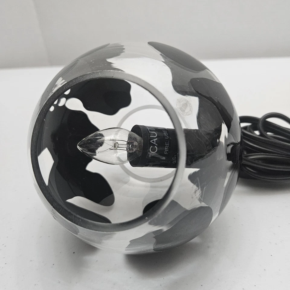 Круглая настольная лампа IKEA Knubbig с прозрачным черным цветочным узором из гибискуса 4,5 дюйма - Изображение 2 из 4