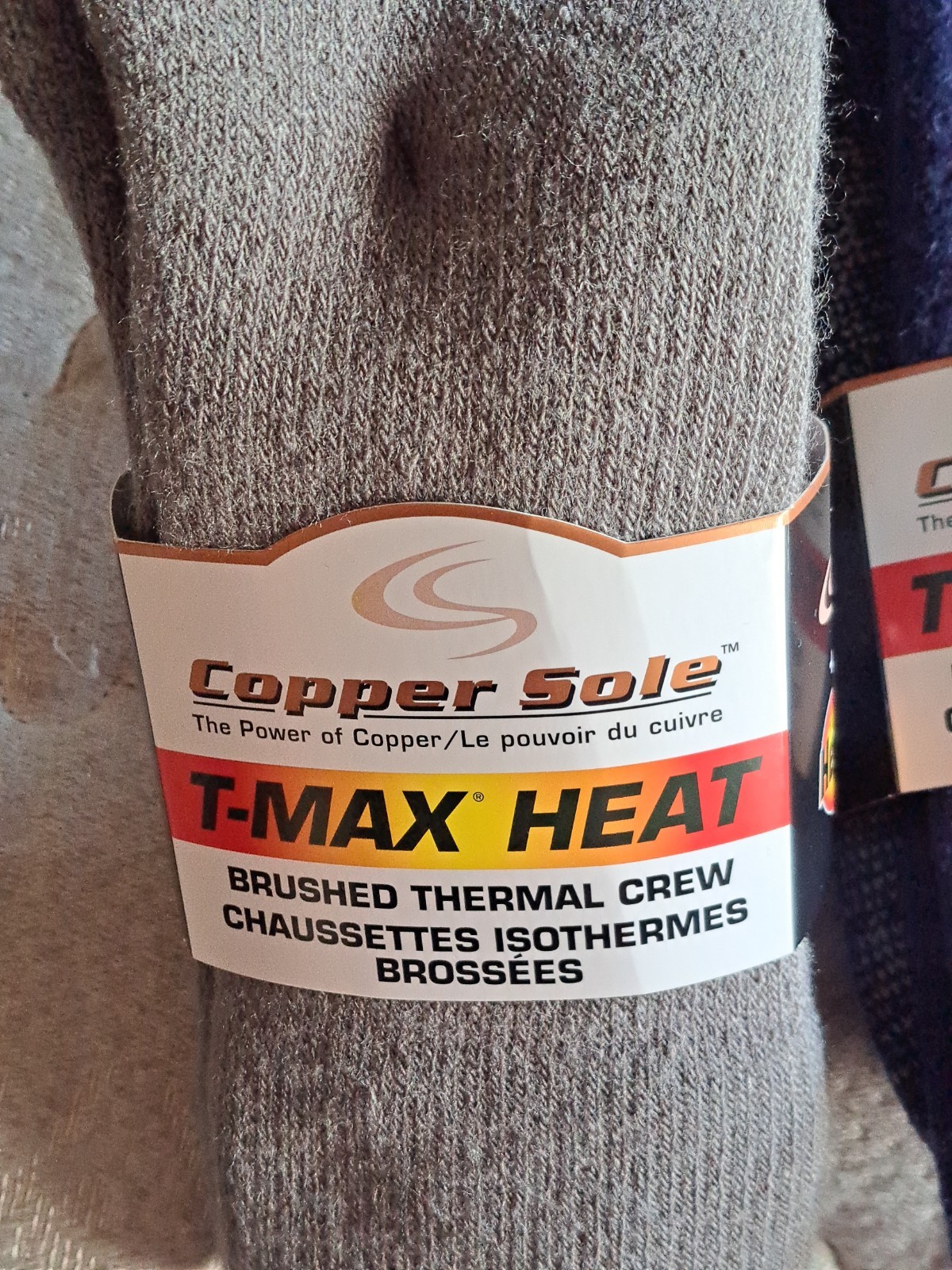 SAOLA 2 Confezioni di Calzini Uomo T max Termici Spazzolati Termici Crew Suola in Rame. 2 paia.