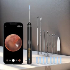 Wireless Ear Scope 1920P WiFi Otoscope Kit with Camera And LED Lights & Spoons