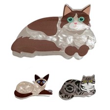 1/2/3xCat Hair Claw Lovely Animal Hair Clip Acrylic Shark Claw For Ponytail Hair