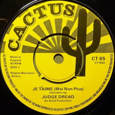 Judge Dread - Je T'Aime (Moi Non Plus) (7'', Single, RE) (Near Mint (NM or M-)) -