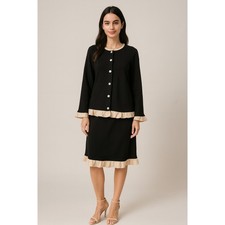 Krisabelle Skirt Suit SZ Medium Quiet Luxury Chic 3 Piece Set Italy Inspired