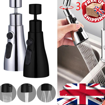 3-in-1 Küchenarmatur Verlängerung 360° drehbar Universal Belüfter Sprühkopf Booster UK