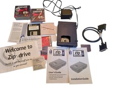 Iomega Zip 100 External Drive Z100P2 Data Cable Original Papers New Disks