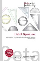 Lambert M. Surhone (U. A.) | List Of Operators | Taschenbuch | Englisch (2026)