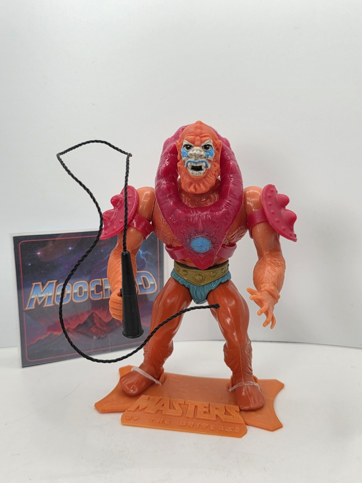 Vintage Beastman 8 BACK WHITE DOTS Motu Masters Of The Universe He-Man Figure