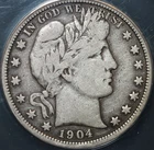 1904-S Barber Half Dollar - ANACS VG10 - Low Mintage S-Mint - Cert #7870385