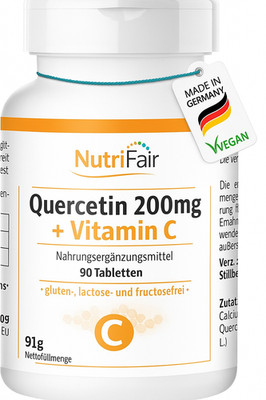 Quercetin 200mg + Vitamin C - 90 Vegane Tabletten