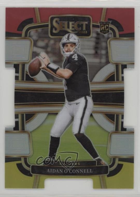 2023 Select Concourse Red & Yellow Prizm Die-Cut Aidan O'Connell Rookie RC 4s3