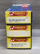 (3) Roundhouse Products HO Gauge Trains 50’ Plug Door Box Car Lot Of 3 