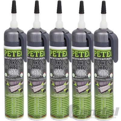5x 200 ml PETEC SILIKONDICHTUNG MATIC SCHWARZ DICHTMASSE DICHTSTOFF KFZ HOBBY
