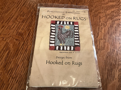 HOOKED ON RUGS -   ROOTER AND SUN  Punch Needle  PATTERN & FABRIC #25