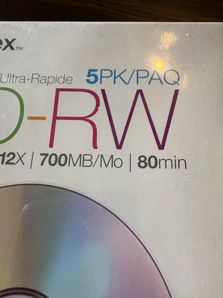 Memorex High Speed CD-RW 12x 700MB 80 Min 5 Pack Factory Sealed - Image 3 of 3