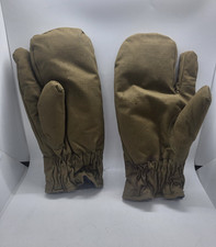 Vintage Soviet winter fur shooting gloves for winter conditions green color USSR