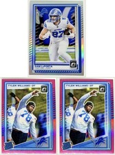 Detroit Lions (3) 2025 Optic Sam LaPorta #196 Holo Prizm Tyleik Williams Pink RC