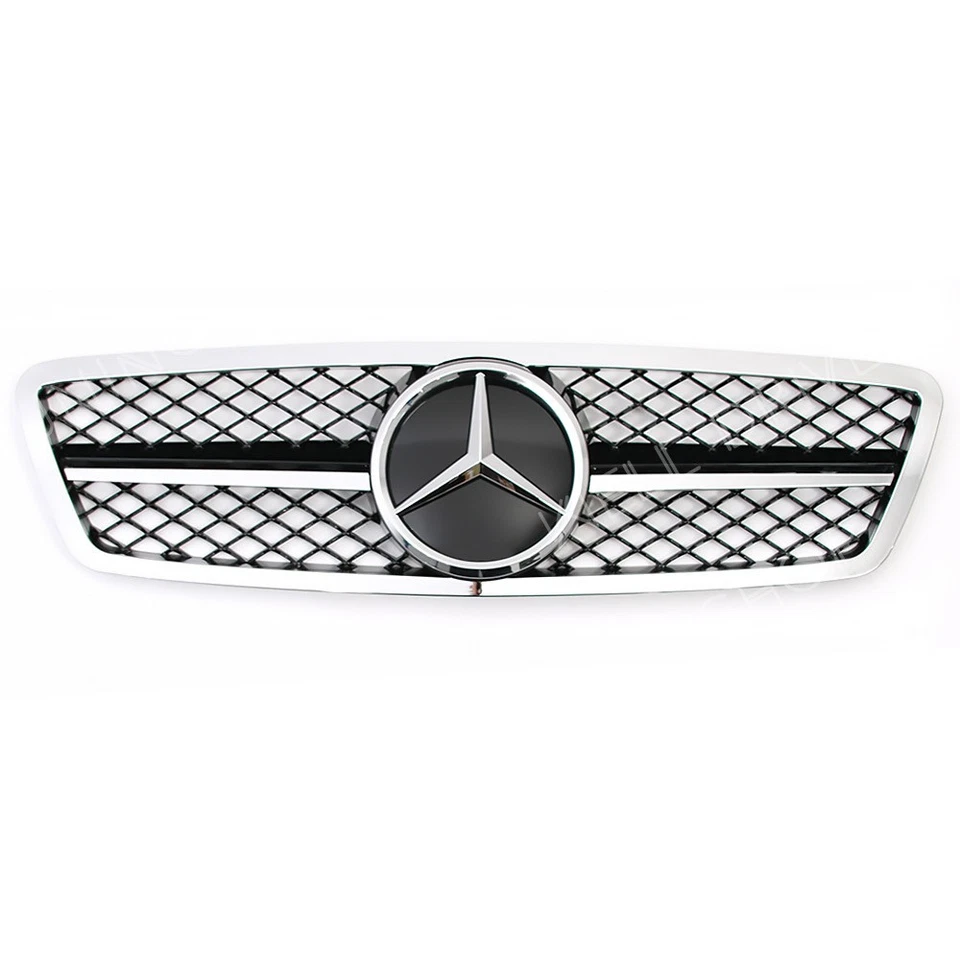 Silver Front Grille W/Star For Mercedes Benz W203 01-07 C230 C240 C280 C320 C350 Foto 2 de 4