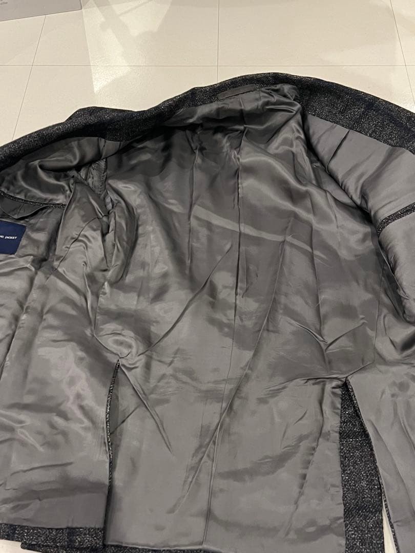 RING JACKET Gray Checkered Tailored Jacket Size 4… - image 5