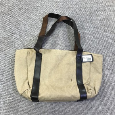 Gant Woman GNH Canvas Tote Bag Womens Large Dark Khaki Leather Shoulder Handbag