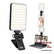 Rechargeable Selfie Light, Clip Fill Light for Phone Laptop Tablet Black