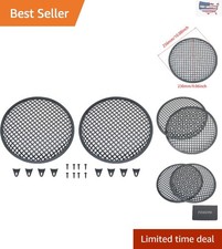 Subwoofer Protection: 2 Pack 10 Inch Metal Mesh Speaker Grill Covers with Screws