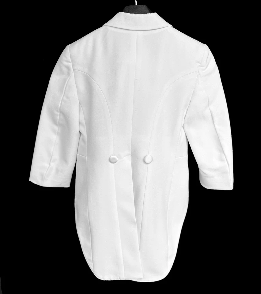 Conjunto de Jaqueta e Calça Smoking Masculina Vintage Branca Tailcoat After Six Fabricada nos EUA Tamanho 5 - Imagem 2 de 3