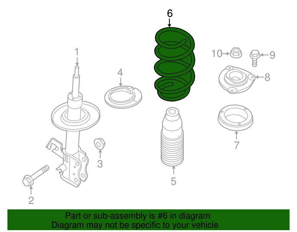 Nissan Sentra 2013-2014 genuino - muelle helicoidal 54010-3SH0A Foto 2 de 2