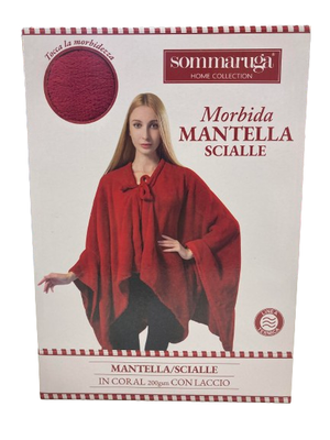 MANTELLA PONCHO SCIALLE DONNA IN PILE CON LACCIO INVERNALE