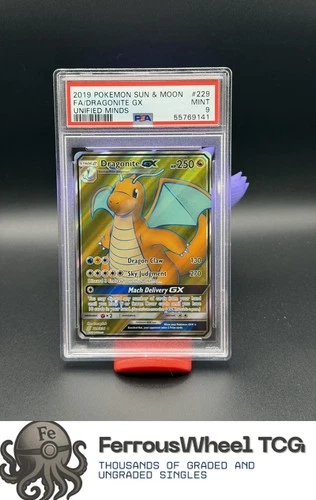 Fa/Dragonite Gx #229 - 2019 Pokemon Sun & Moon Unified Minds - PSA 9
