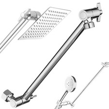 Adjustable Shower Head Extension Arm, Shower Arm Extender with Locking Joint, St