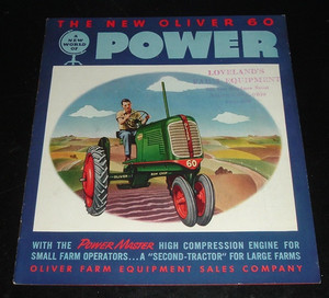 NICE  vintage 1930s OLIVER 60 TRACTOR BROCHURE