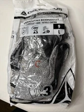 Delta Plus ANSI Cut A3 level 9 safety Gloves 3 Pair Econocut Fabric