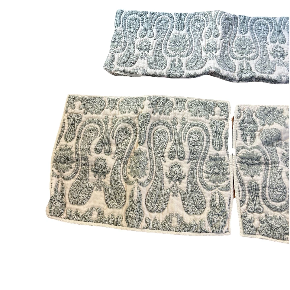 POTTERY BARN Isabelle Verde Jacquard Paisley Lana Mezcla Algodón Relleno Foto 2 de 4