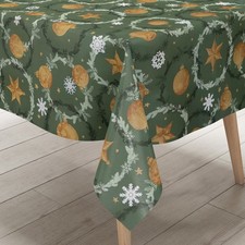 Tela Cerata Tovaglia P1265-3 Natale Avvento Palle di Angolare Rotondo Ovale
