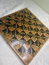 Soviet Wood Persian Khatam Inlaid Lacquered Chessboard Vintage Russian 1992