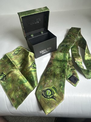 4Pc Alligator Eye Tie Set With Collectable Box